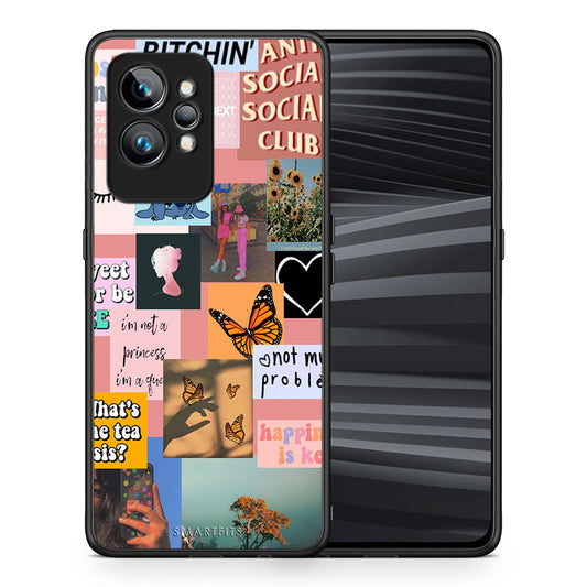 Θήκη Realme GT2 Collage Bitchin από τη Smartfits με σχέδιο στο πίσω μέρος και μαύρο περίβλημα | Realme GT2 Collage Bitchin Case with Colorful Back and Black Bezels