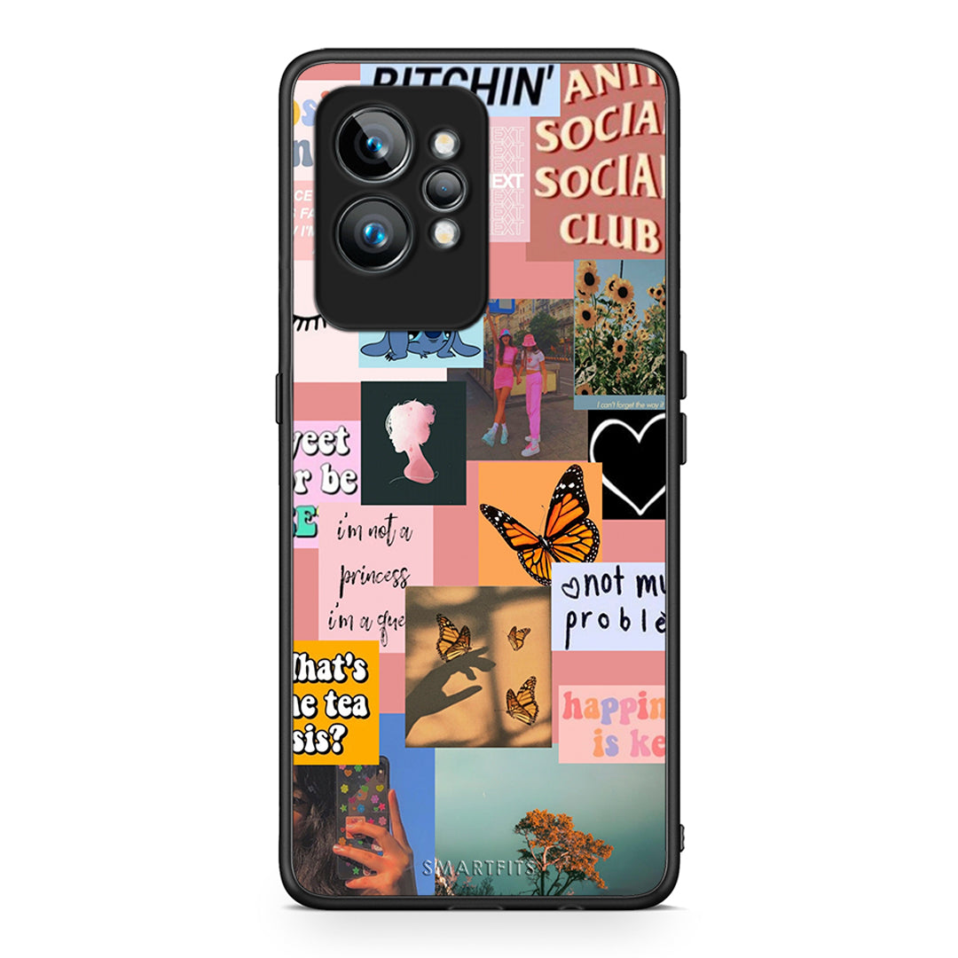 Θήκη Realme GT2 Collage Bitchin από τη Smartfits με σχέδιο στο πίσω μέρος και μαύρο περίβλημα | Realme GT2 Collage Bitchin Case with Colorful Back and Black Bezels