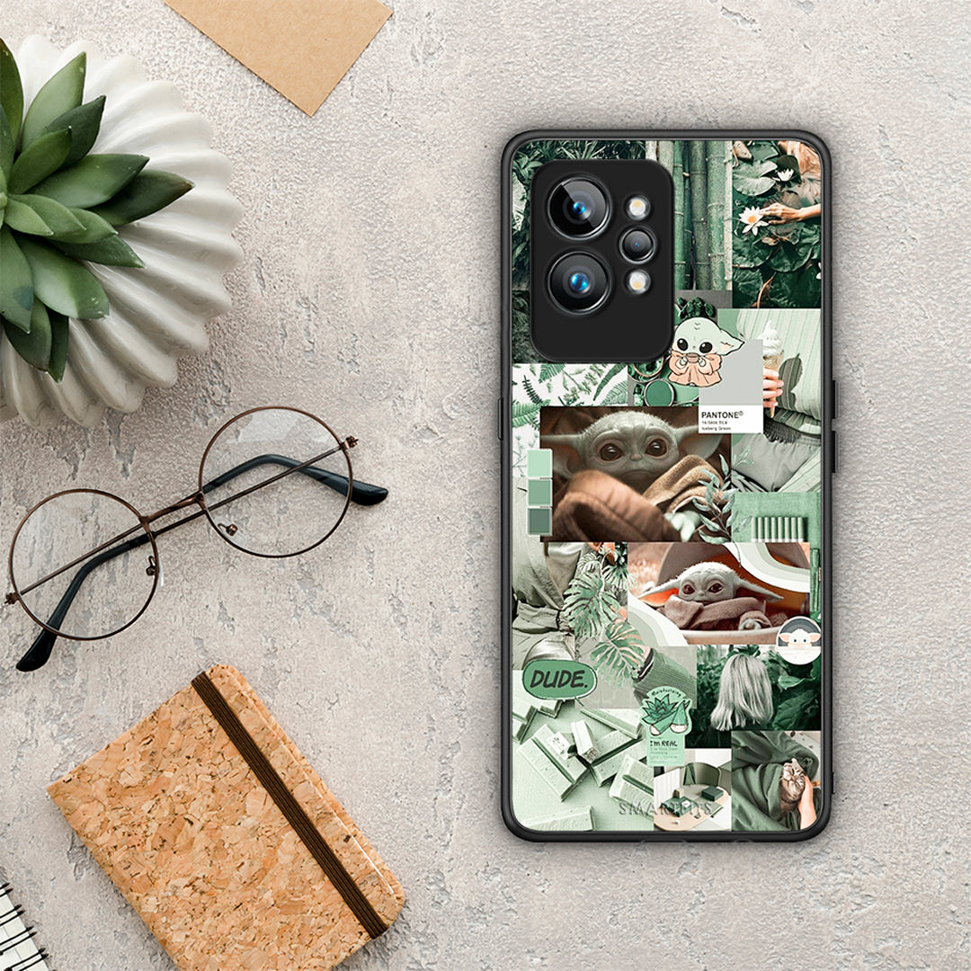 Θήκη Realme GT2 Collage Dude από τη Smartfits με σχέδιο στο πίσω μέρος και μαύρο περίβλημα | Realme GT2 Collage Dude Case with Colorful Back and Black Bezels