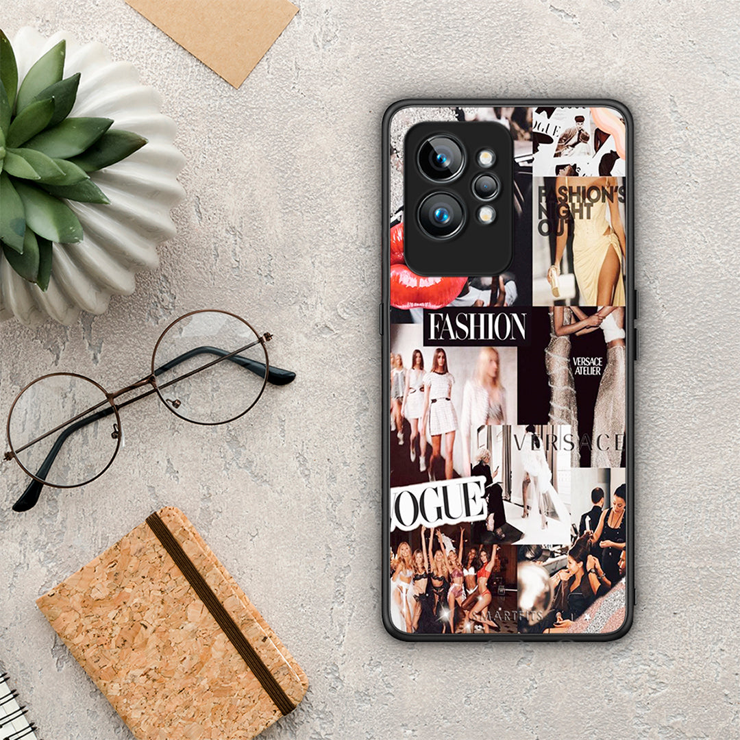 Θήκη Realme GT2 Collage Fashion από τη Smartfits με σχέδιο στο πίσω μέρος και μαύρο περίβλημα | Realme GT2 Collage Fashion Case with Colorful Back and Black Bezels