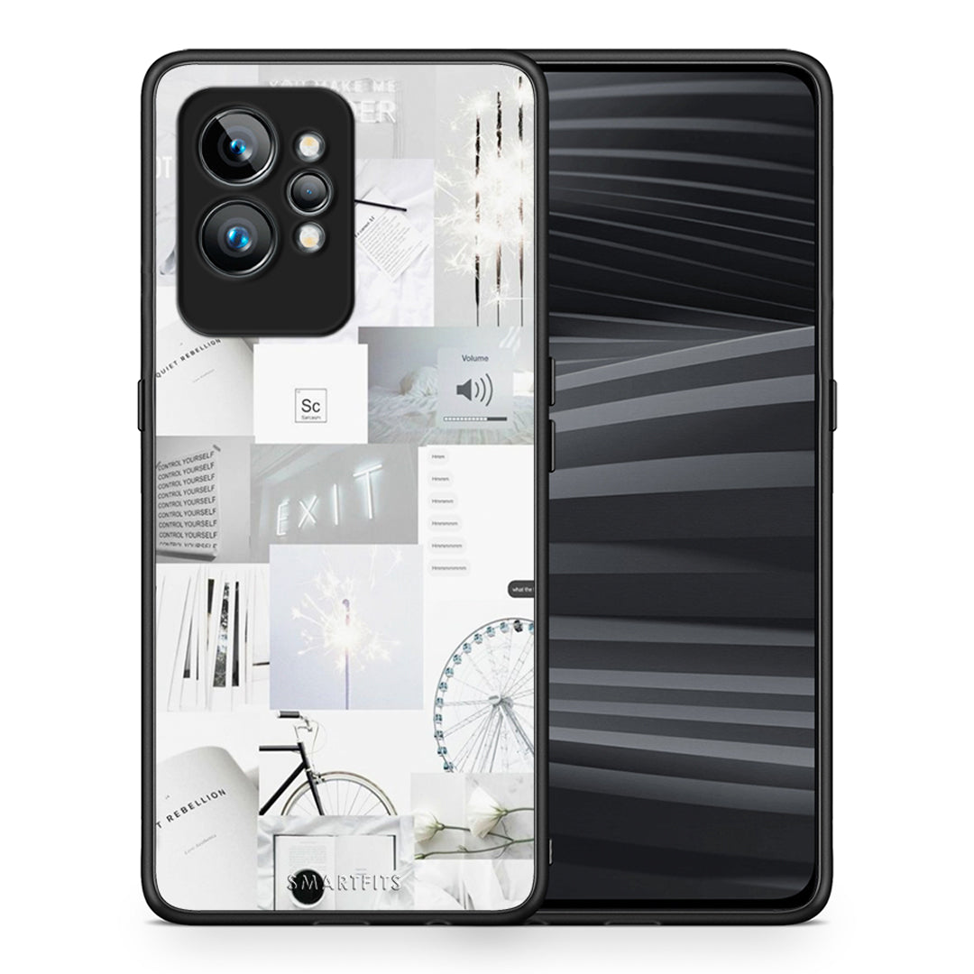 Θήκη Realme GT2 Collage Make Me Wonder από τη Smartfits με σχέδιο στο πίσω μέρος και μαύρο περίβλημα | Realme GT2 Collage Make Me Wonder Case with Colorful Back and Black Bezels