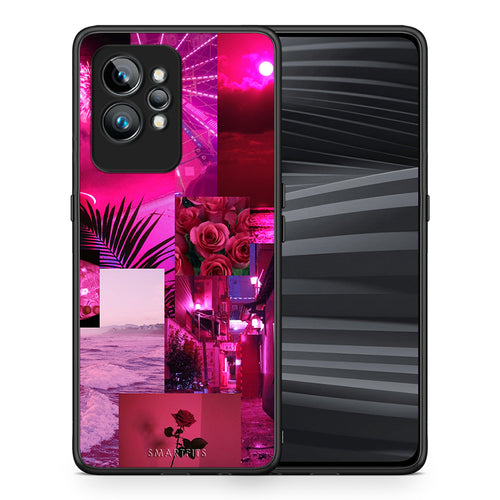 Θήκη Realme GT2 Collage Red Roses από τη Smartfits με σχέδιο στο πίσω μέρος και μαύρο περίβλημα | Realme GT2 Collage Red Roses Case with Colorful Back and Black Bezels