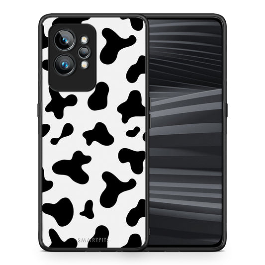 Θήκη Realme GT2 Pro Cow Print από τη Smartfits με σχέδιο στο πίσω μέρος και μαύρο περίβλημα | Realme GT2 Pro Cow Print Case with Colorful Back and Black Bezels