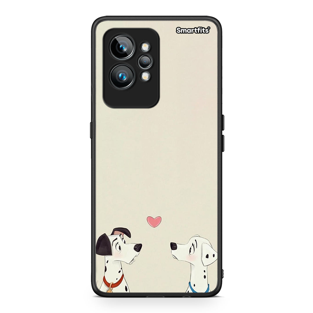 Θήκη Realme GT2 Dalmatians Love από τη Smartfits με σχέδιο στο πίσω μέρος και μαύρο περίβλημα | Realme GT2 Dalmatians Love Case with Colorful Back and Black Bezels