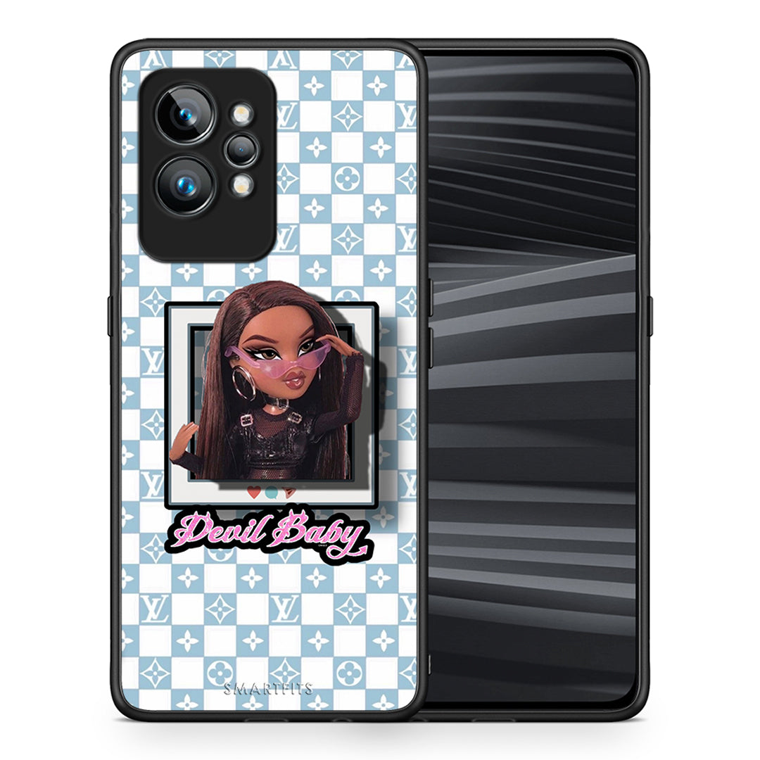 Θήκη Realme GT2 Devil Baby από τη Smartfits με σχέδιο στο πίσω μέρος και μαύρο περίβλημα | Realme GT2 Devil Baby Case with Colorful Back and Black Bezels