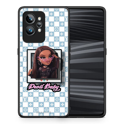Θήκη Realme GT2 Devil Baby από τη Smartfits με σχέδιο στο πίσω μέρος και μαύρο περίβλημα | Realme GT2 Devil Baby Case with Colorful Back and Black Bezels