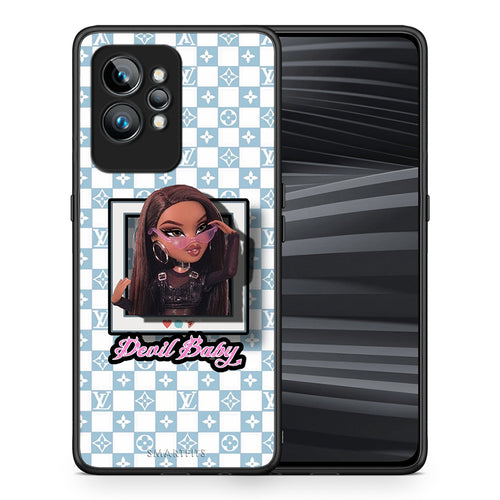 Θήκη Realme GT2 Devil Baby από τη Smartfits με σχέδιο στο πίσω μέρος και μαύρο περίβλημα | Realme GT2 Devil Baby Case with Colorful Back and Black Bezels