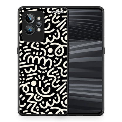 Θήκη Realme GT2 Doodle Art από τη Smartfits με σχέδιο στο πίσω μέρος και μαύρο περίβλημα | Realme GT2 Doodle Art Case with Colorful Back and Black Bezels