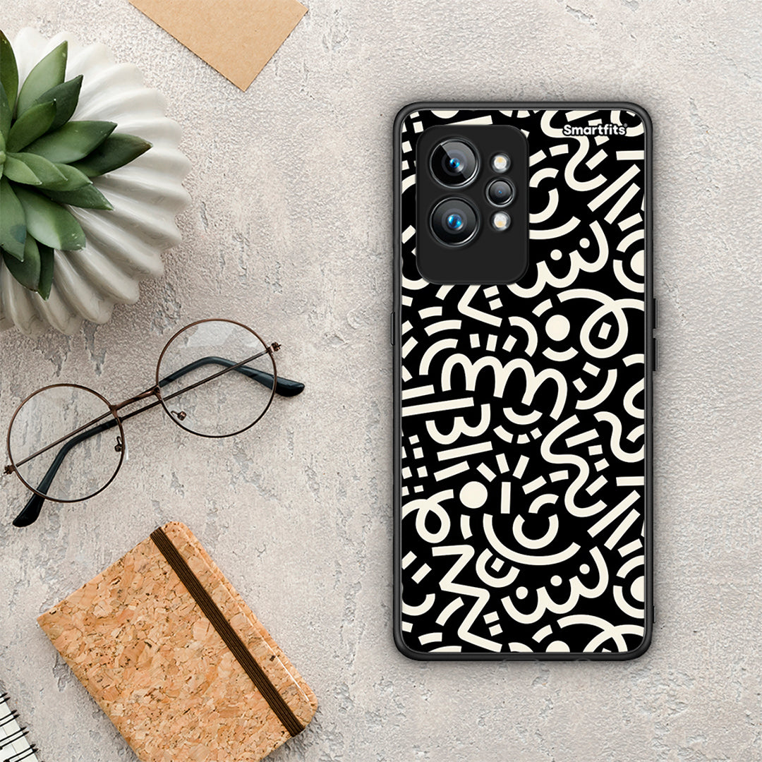 Θήκη Realme GT2 Pro Doodle Art από τη Smartfits με σχέδιο στο πίσω μέρος και μαύρο περίβλημα | Realme GT2 Pro Doodle Art Case with Colorful Back and Black Bezels