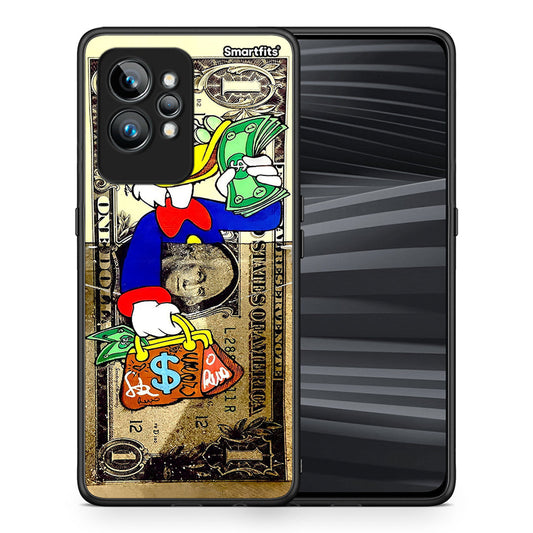 Θήκη Realme GT2 Duck Money από τη Smartfits με σχέδιο στο πίσω μέρος και μαύρο περίβλημα | Realme GT2 Duck Money Case with Colorful Back and Black Bezels