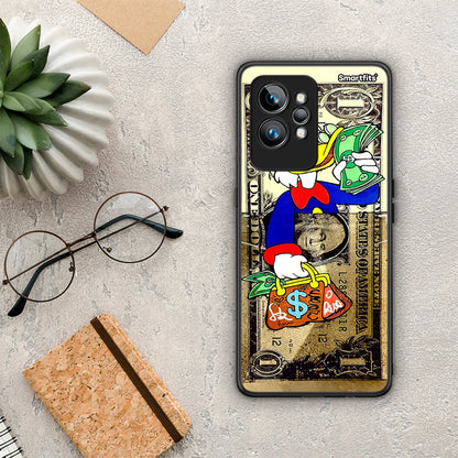 Θήκη Realme GT2 Duck Money από τη Smartfits με σχέδιο στο πίσω μέρος και μαύρο περίβλημα | Realme GT2 Duck Money Case with Colorful Back and Black Bezels