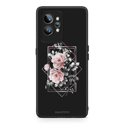 Θήκη Realme GT2 Flower Frame από τη Smartfits με σχέδιο στο πίσω μέρος και μαύρο περίβλημα | Realme GT2 Flower Frame Case with Colorful Back and Black Bezels