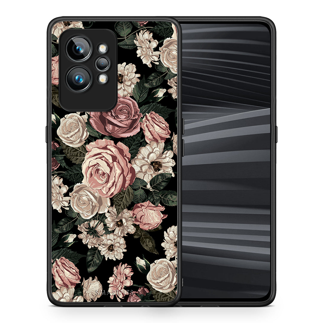 Θήκη Realme GT2 Flower Wild Roses από τη Smartfits με σχέδιο στο πίσω μέρος και μαύρο περίβλημα | Realme GT2 Flower Wild Roses Case with Colorful Back and Black Bezels