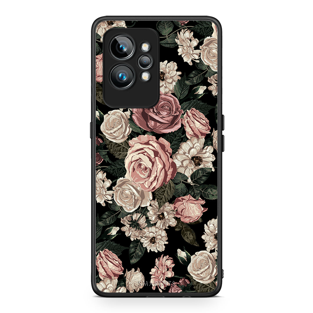 Θήκη Realme GT2 Flower Wild Roses από τη Smartfits με σχέδιο στο πίσω μέρος και μαύρο περίβλημα | Realme GT2 Flower Wild Roses Case with Colorful Back and Black Bezels