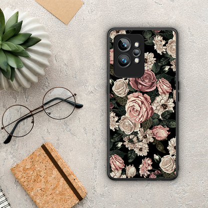 Θήκη Realme GT2 Flower Wild Roses από τη Smartfits με σχέδιο στο πίσω μέρος και μαύρο περίβλημα | Realme GT2 Flower Wild Roses Case with Colorful Back and Black Bezels