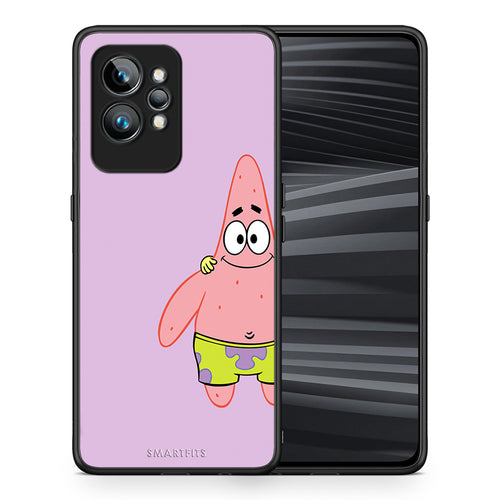 Θήκη Realme GT2 Friends Patrick από τη Smartfits με σχέδιο στο πίσω μέρος και μαύρο περίβλημα | Realme GT2 Friends Patrick Case with Colorful Back and Black Bezels