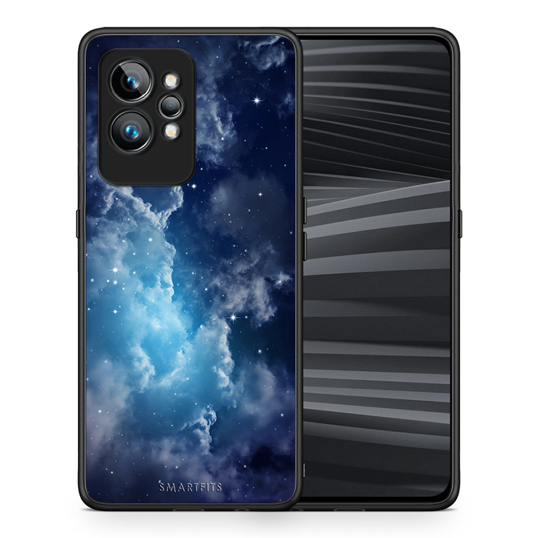 Θήκη Realme GT2 Pro Galactic Blue Sky από τη Smartfits με σχέδιο στο πίσω μέρος και μαύρο περίβλημα | Realme GT2 Pro Galactic Blue Sky Case with Colorful Back and Black Bezels