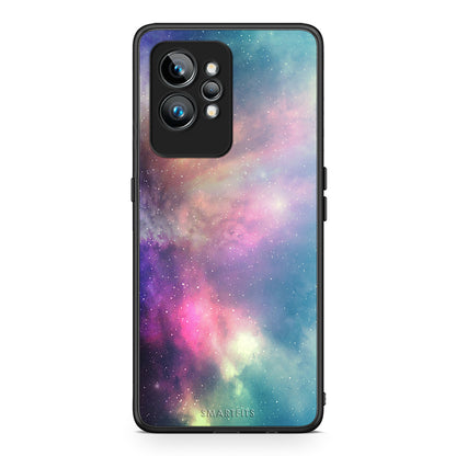 Θήκη Realme GT2 Galactic Rainbow από τη Smartfits με σχέδιο στο πίσω μέρος και μαύρο περίβλημα | Realme GT2 Galactic Rainbow Case with Colorful Back and Black Bezels
