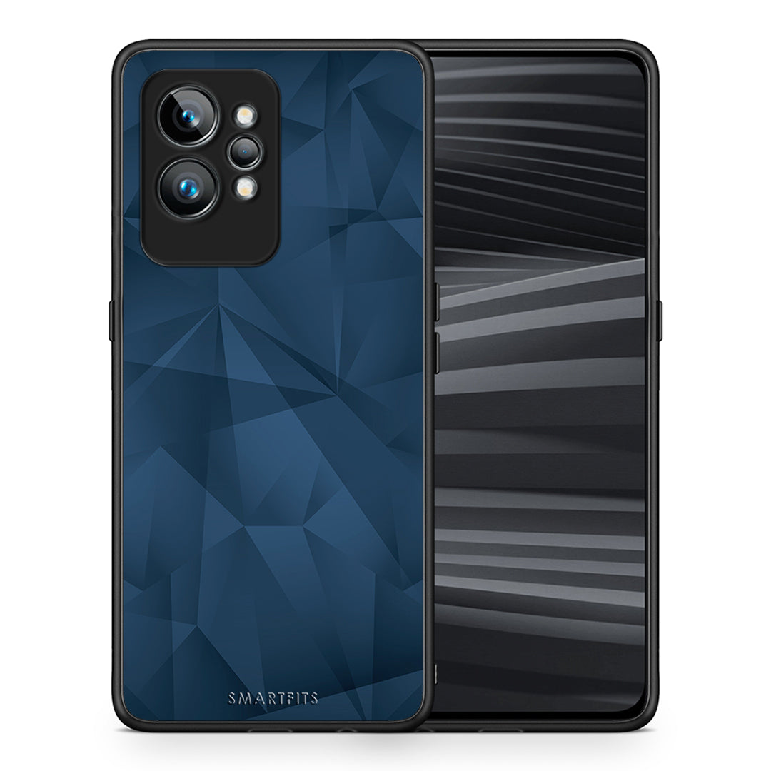 Θήκη Realme GT2 Pro Geometric Blue Abstract από τη Smartfits με σχέδιο στο πίσω μέρος και μαύρο περίβλημα | Realme GT2 Pro Geometric Blue Abstract Case with Colorful Back and Black Bezels