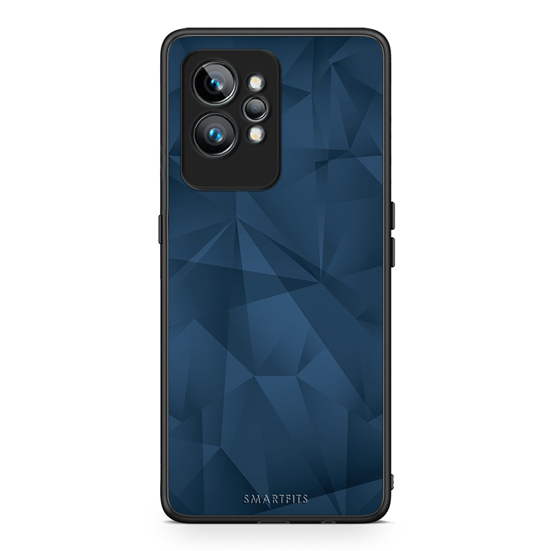 Θήκη Realme GT2 Geometric Blue Abstract από τη Smartfits με σχέδιο στο πίσω μέρος και μαύρο περίβλημα | Realme GT2 Geometric Blue Abstract Case with Colorful Back and Black Bezels