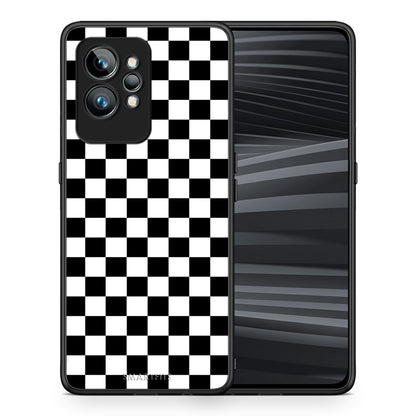 Θήκη Realme GT2 Geometric Squares από τη Smartfits με σχέδιο στο πίσω μέρος και μαύρο περίβλημα | Realme GT2 Geometric Squares Case with Colorful Back and Black Bezels
