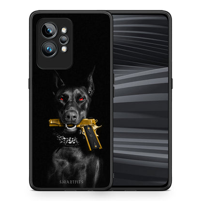 Θήκη Realme GT2 Golden Gun από τη Smartfits με σχέδιο στο πίσω μέρος και μαύρο περίβλημα | Realme GT2 Golden Gun Case with Colorful Back and Black Bezels