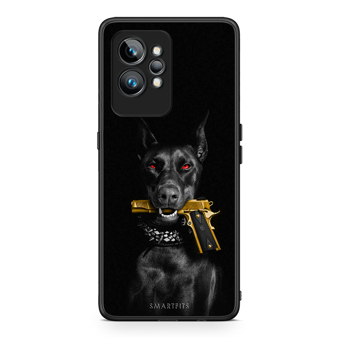 Θήκη Realme GT2 Golden Gun από τη Smartfits με σχέδιο στο πίσω μέρος και μαύρο περίβλημα | Realme GT2 Golden Gun Case with Colorful Back and Black Bezels