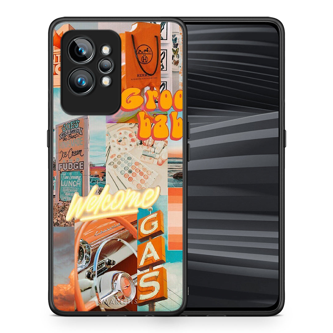 Θήκη Realme GT2 Groovy Babe από τη Smartfits με σχέδιο στο πίσω μέρος και μαύρο περίβλημα | Realme GT2 Groovy Babe Case with Colorful Back and Black Bezels