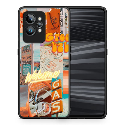 Θήκη Realme GT2 Groovy Babe από τη Smartfits με σχέδιο στο πίσω μέρος και μαύρο περίβλημα | Realme GT2 Groovy Babe Case with Colorful Back and Black Bezels