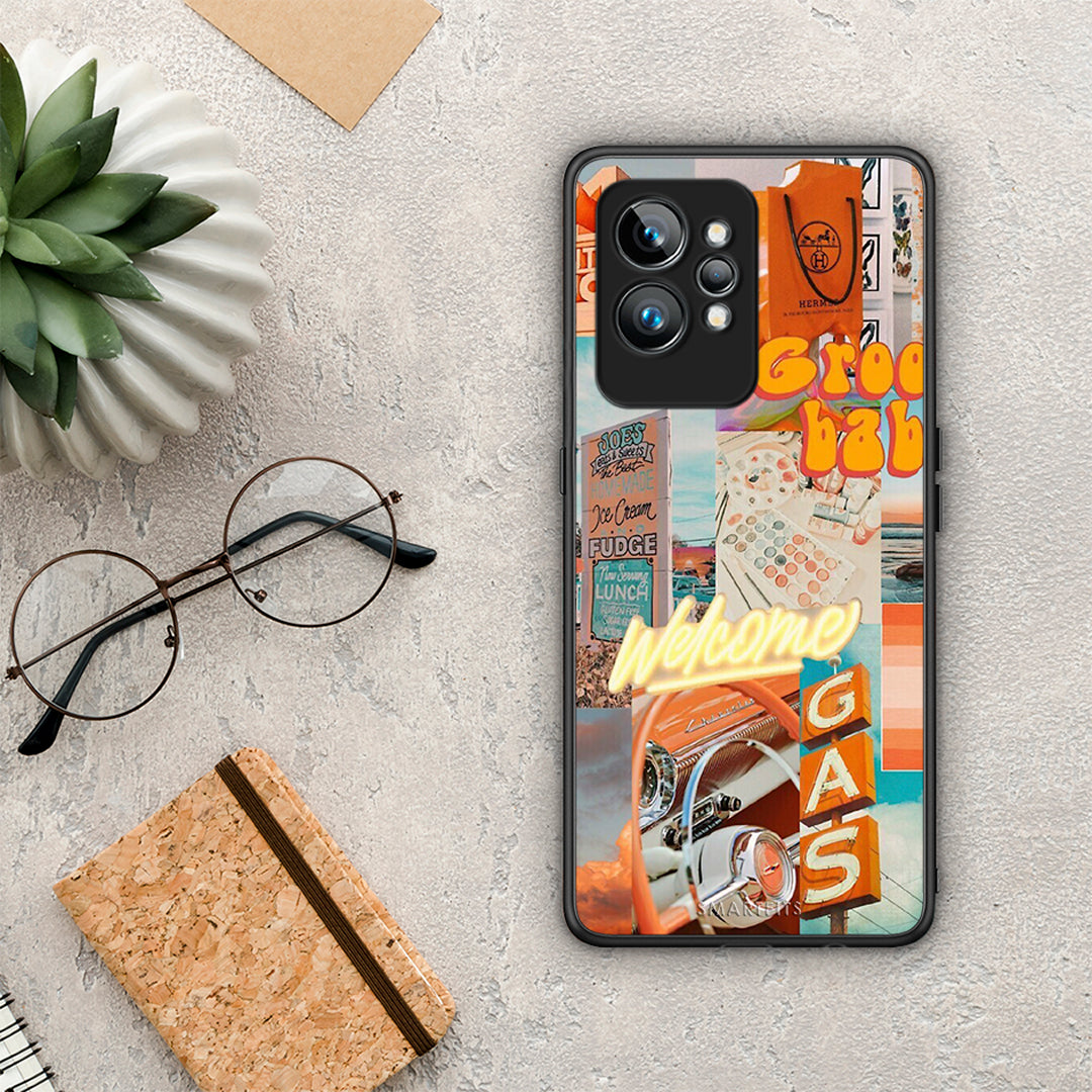 Θήκη Realme GT2 Groovy Babe από τη Smartfits με σχέδιο στο πίσω μέρος και μαύρο περίβλημα | Realme GT2 Groovy Babe Case with Colorful Back and Black Bezels