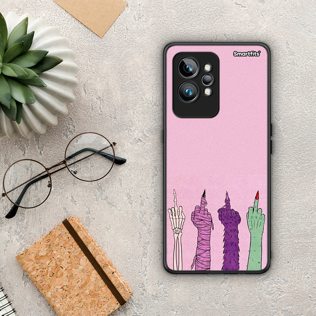 Θήκη Realme GT2 Pro Halloween Be A Lady από τη Smartfits με σχέδιο στο πίσω μέρος και μαύρο περίβλημα | Realme GT2 Pro Halloween Be A Lady Case with Colorful Back and Black Bezels