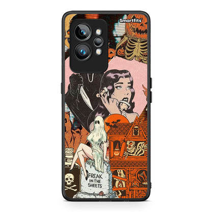 Θήκη Realme GT2 Pro Halloween Collage από τη Smartfits με σχέδιο στο πίσω μέρος και μαύρο περίβλημα | Realme GT2 Pro Halloween Collage Case with Colorful Back and Black Bezels