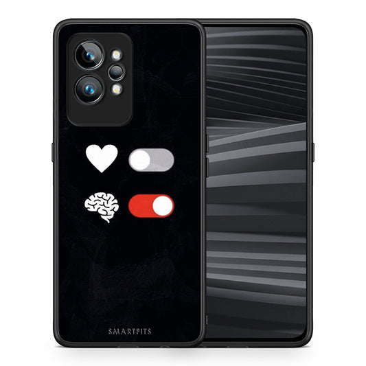 Θήκη Realme GT2 Pro Heart Vs Brain από τη Smartfits με σχέδιο στο πίσω μέρος και μαύρο περίβλημα | Realme GT2 Pro Heart Vs Brain Case with Colorful Back and Black Bezels
