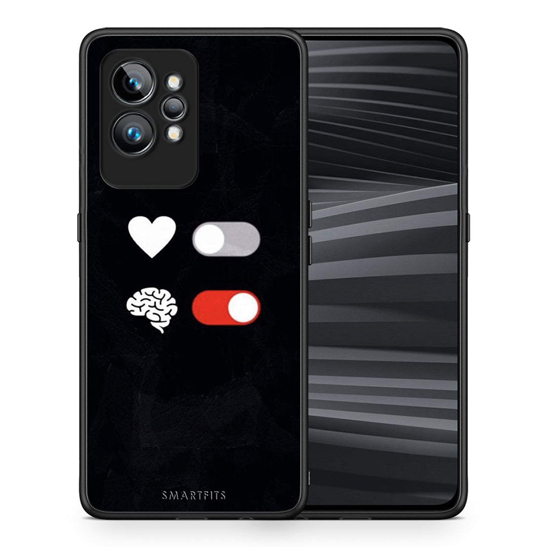Θήκη Realme GT2 Heart Vs Brain από τη Smartfits με σχέδιο στο πίσω μέρος και μαύρο περίβλημα | Realme GT2 Heart Vs Brain Case with Colorful Back and Black Bezels