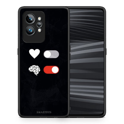 Θήκη Realme GT2 Heart Vs Brain από τη Smartfits με σχέδιο στο πίσω μέρος και μαύρο περίβλημα | Realme GT2 Heart Vs Brain Case with Colorful Back and Black Bezels