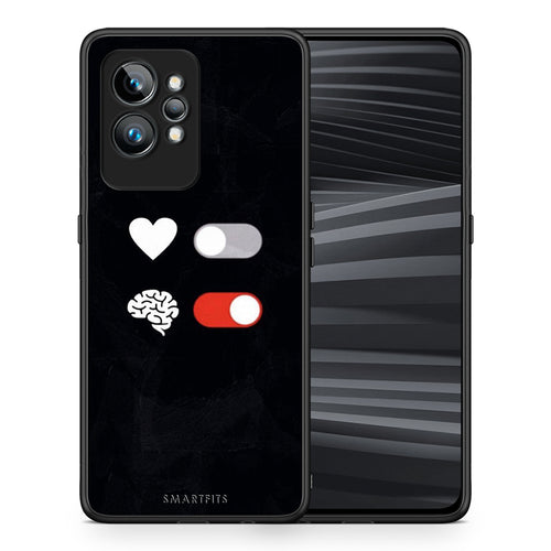 Θήκη Realme GT2 Heart Vs Brain από τη Smartfits με σχέδιο στο πίσω μέρος και μαύρο περίβλημα | Realme GT2 Heart Vs Brain Case with Colorful Back and Black Bezels