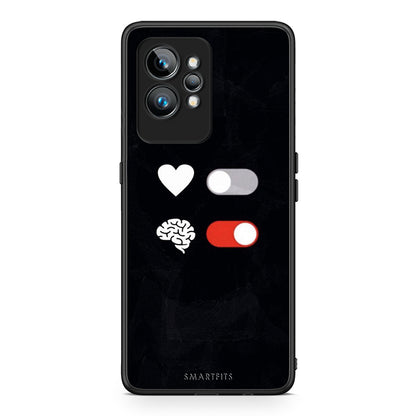Θήκη Realme GT2 Pro Heart Vs Brain από τη Smartfits με σχέδιο στο πίσω μέρος και μαύρο περίβλημα | Realme GT2 Pro Heart Vs Brain Case with Colorful Back and Black Bezels