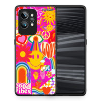 Thumbnail for Θήκη Realme GT2 Pro Hippie Love από τη Smartfits με σχέδιο στο πίσω μέρος και μαύρο περίβλημα | Realme GT2 Pro Hippie Love Case with Colorful Back and Black Bezels