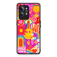 Thumbnail for Θήκη Realme GT2 Pro Hippie Love από τη Smartfits με σχέδιο στο πίσω μέρος και μαύρο περίβλημα | Realme GT2 Pro Hippie Love Case with Colorful Back and Black Bezels