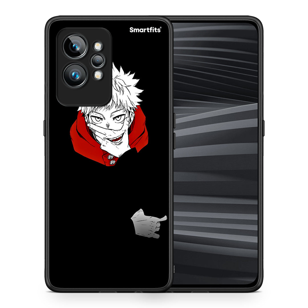 Θήκη Realme GT2 Pro Itadori Anime από τη Smartfits με σχέδιο στο πίσω μέρος και μαύρο περίβλημα | Realme GT2 Pro Itadori Anime Case with Colorful Back and Black Bezels