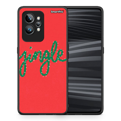 Θήκη Realme GT2 Jingle Xmas από τη Smartfits με σχέδιο στο πίσω μέρος και μαύρο περίβλημα | Realme GT2 Jingle Xmas Case with Colorful Back and Black Bezels