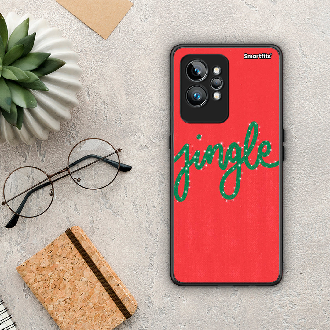 Θήκη Realme GT2 Pro Jingle Xmas από τη Smartfits με σχέδιο στο πίσω μέρος και μαύρο περίβλημα | Realme GT2 Pro Jingle Xmas Case with Colorful Back and Black Bezels