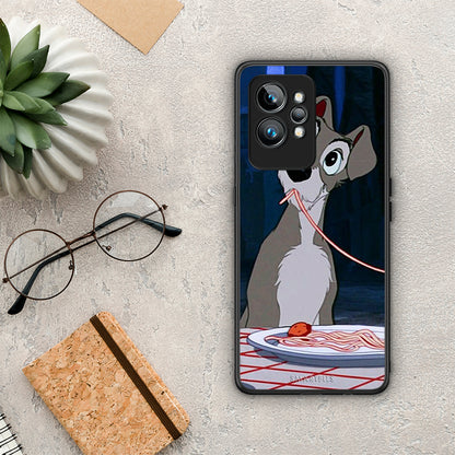 Θήκη Realme GT2 Lady And Tramp 1 από τη Smartfits με σχέδιο στο πίσω μέρος και μαύρο περίβλημα | Realme GT2 Lady And Tramp 1 Case with Colorful Back and Black Bezels