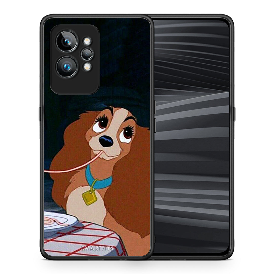 Θήκη Realme GT2 Pro Lady And Tramp 2 από τη Smartfits με σχέδιο στο πίσω μέρος και μαύρο περίβλημα | Realme GT2 Pro Lady And Tramp 2 Case with Colorful Back and Black Bezels