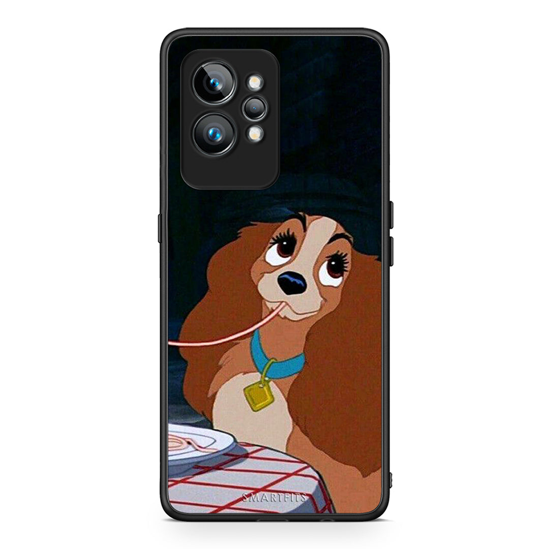 Θήκη Realme GT2 Lady And Tramp 2 από τη Smartfits με σχέδιο στο πίσω μέρος και μαύρο περίβλημα | Realme GT2 Lady And Tramp 2 Case with Colorful Back and Black Bezels
