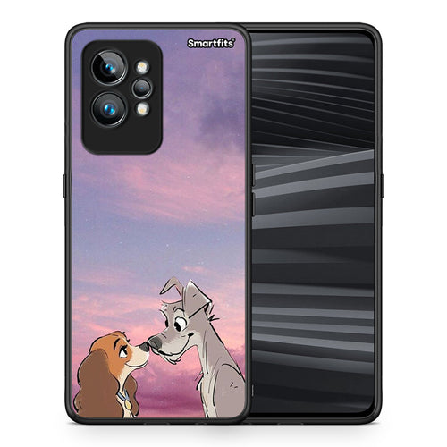 Θήκη Realme GT2 Lady And Tramp από τη Smartfits με σχέδιο στο πίσω μέρος και μαύρο περίβλημα | Realme GT2 Lady And Tramp Case with Colorful Back and Black Bezels