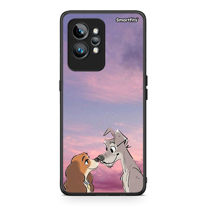 Θήκη Realme GT2 Lady And Tramp από τη Smartfits με σχέδιο στο πίσω μέρος και μαύρο περίβλημα | Realme GT2 Lady And Tramp Case with Colorful Back and Black Bezels
