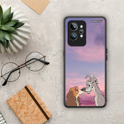 Θήκη Realme GT2 Lady And Tramp από τη Smartfits με σχέδιο στο πίσω μέρος και μαύρο περίβλημα | Realme GT2 Lady And Tramp Case with Colorful Back and Black Bezels