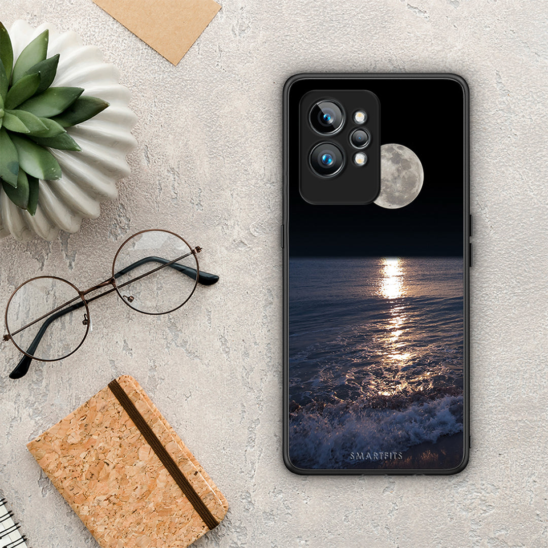 Θήκη Realme GT2 Pro Landscape Moon από τη Smartfits με σχέδιο στο πίσω μέρος και μαύρο περίβλημα | Realme GT2 Pro Landscape Moon Case with Colorful Back and Black Bezels