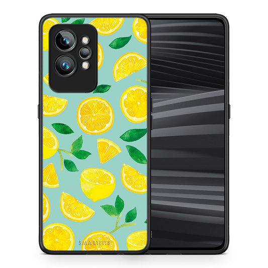 Θήκη Realme GT2 Pro Lemons από τη Smartfits με σχέδιο στο πίσω μέρος και μαύρο περίβλημα | Realme GT2 Pro Lemons Case with Colorful Back and Black Bezels